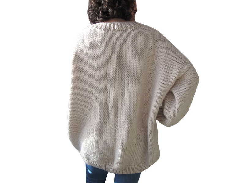 Chunky Cardigan, Hand Knit Cardigan, Oversize Cardigan, Loose Fit Cardigan, Plus Size Cardigan image 6