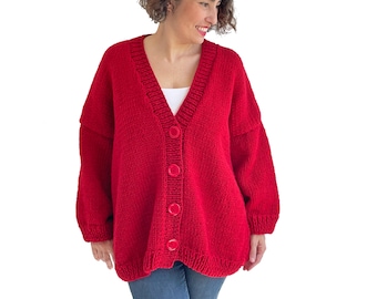 Chunky Cardigan, Hand Knit Cardigan, Oversize Cardigan, Loose Fit Cardigan, Plus Size Cardigan