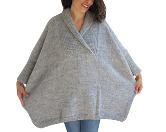 Pullover in Übergröße, Oversize Pullover, Loose Fit Pullover, Boyfriend Pullover, Wollpullover, Mohair Pullover, Grauer Pullover
