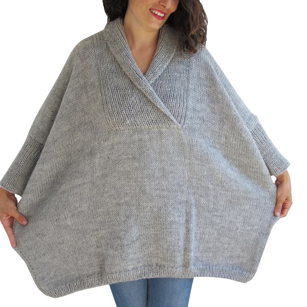 Plus Size Sweater, Oversize Sweater, Loose Fit Sweater, Boyfriend Sweater, Wool Sweater, Mohair Sweater, Grey Sweater