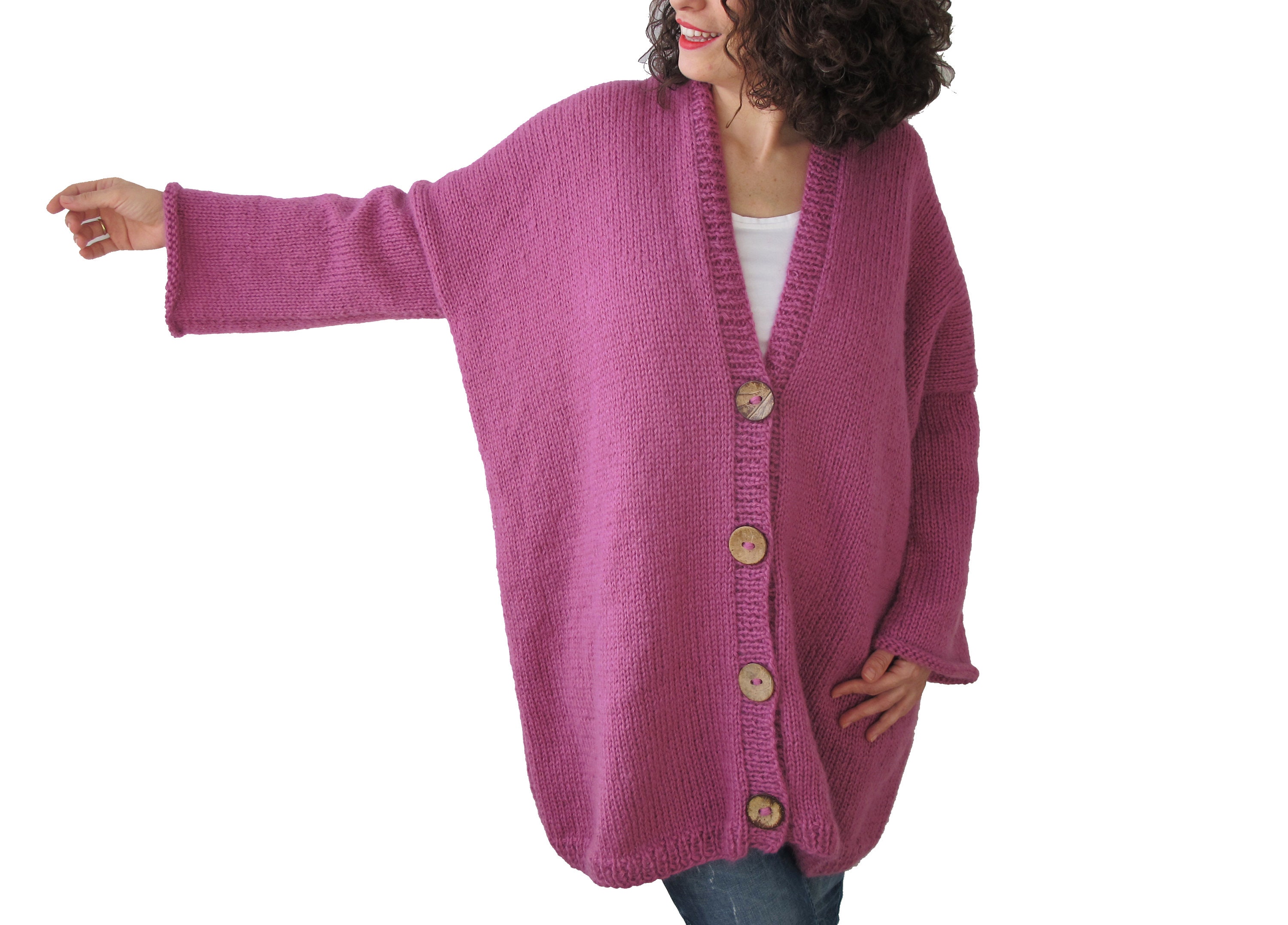 Mohair Cardigan, Long Cardigan, Loose Fit Cardigan, Mohair