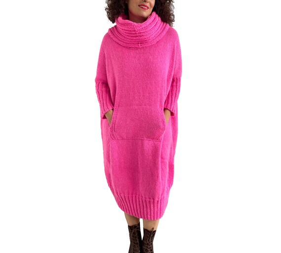 Hot pink top jumper dress