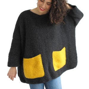 Hand Knit Sweater, Wool Woman Sweater, Oversized Sweater, Oversized Jumper, Plus Size Sweater, Loose Fit Sweater