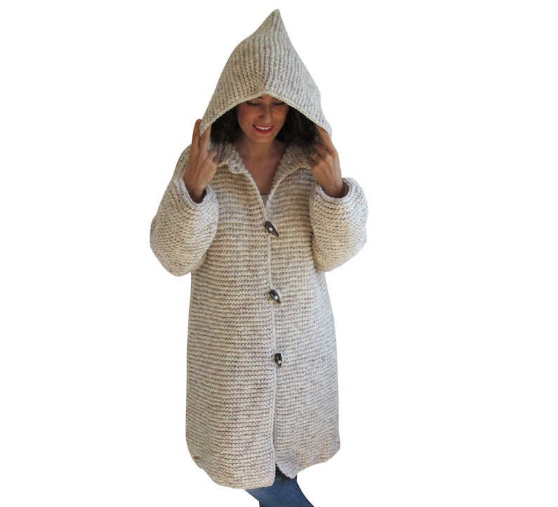 Knit Cardigan, Maxi Cardigan, Casual Cardigan, Hooded Coat, Hooded Knitted Coat, Long Cardigan, Wool Overcoat image 6