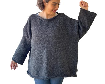 Handmade Plus Size Knit Sweater, XL–5XL, Lightweight Cozy Women Sweater, Comfortable Warm Pullover, Curvy Fashion