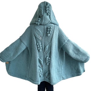 Hand Knit Overcoat, Knit Cardigan, Maxi Cardigan, Casual Cardigan, Hooded Coat, Hooded Knitted Coat, Long Cardigan, Wool Overcoat