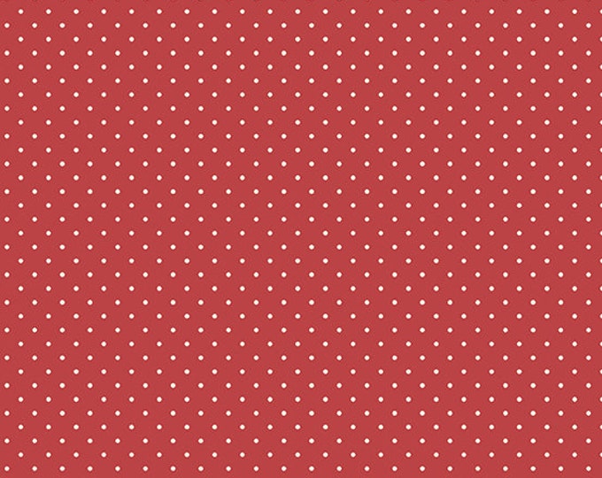 Anna Fabric Andover Freckles Raspberry White Tiny Dots on Red Shirting Fabric Edyta Sitar Laundry Basket Quilts A-9359-R Half Yard