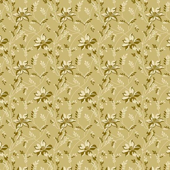 Sequoia Green Edyta Sitar Multiple Sizes Andover Fabric Buds and Vines
