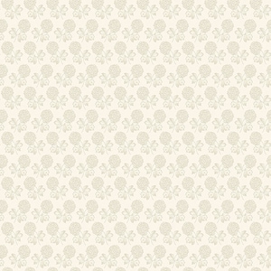 May include: Cream-colored fabric with a repeating pattern of stylized, light-tan floral designs. The flowers are clustered and detailed, with leaves and stems. The overall effect is a delicate, vintage-inspired design, suitable for various craft projects.