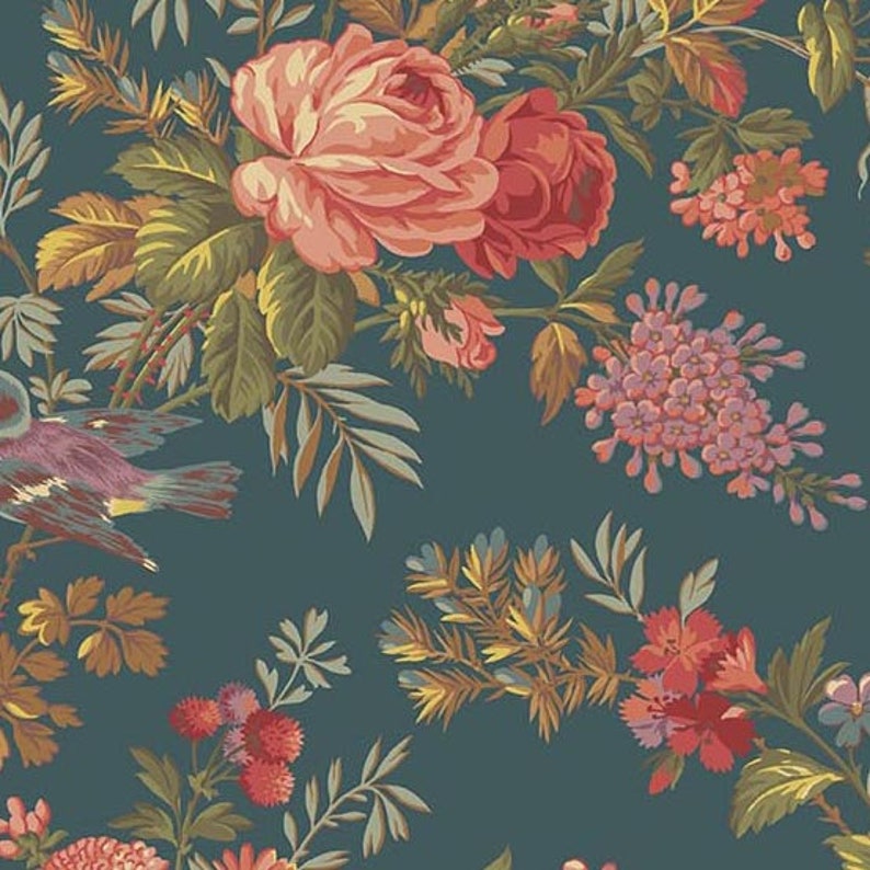 Bed of Roses Fabric Andover Fabric Half Yard Rose Floral Etsy