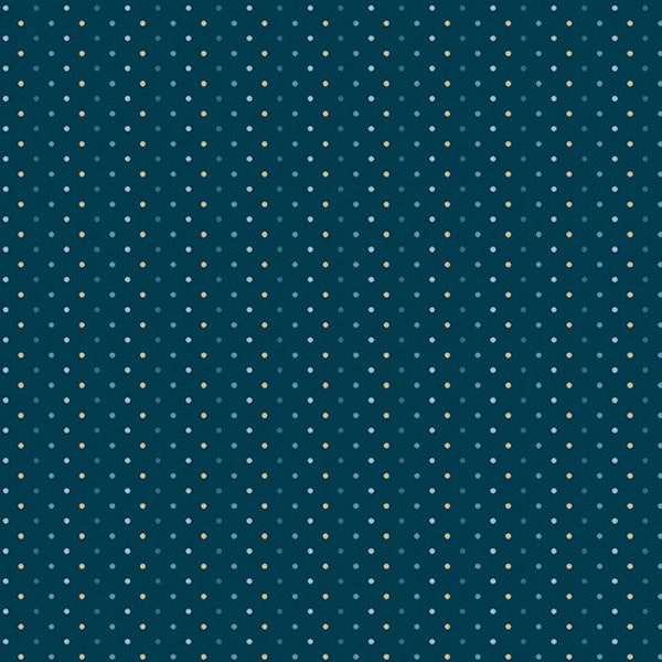 Blue Escape Fabric - Half Yard- Edyta Sitar Fabric Polka Dots Poppy Seeds Indigo Blue Laundry Basket Quilts Andover Fabric Vail A-9962-B