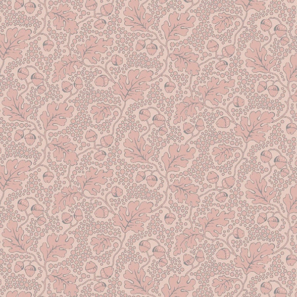 Moonstone Fabric -Half Yard- Edyta Sitar Fabric Laundry Basket Quilts Pink Tonal Oaks Acorns Leaves Andover Cotton Shirting Fabric A-9453-E1