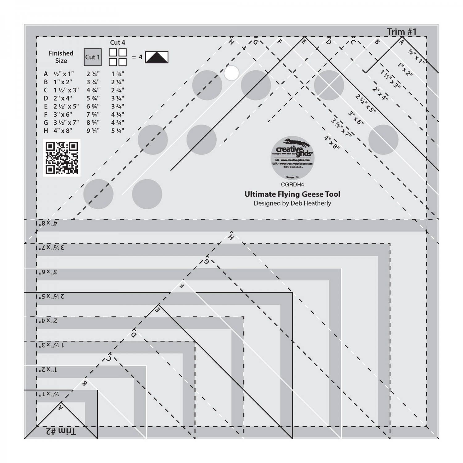 Flying Geese Trim Cutting Ruler Strong Acrylic Quilting Ruler For