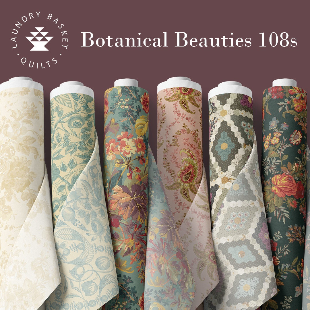 Botanical Beauties 108s Garden Patch Sugar and Cream - Edyta Sitar - PER QUARTER METRE Botanical Beauties 108s Garden Patch Sugar and Cream - Edyta Sitar - PER QUARTER METRE