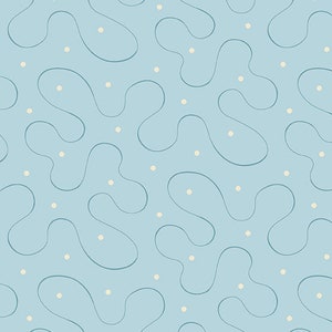 Blue Escape Fabric - Half Yard- Edyta Sitar Fabric Ribbons Light Blue Bleu Laundry Basket Quilts Andover Quilt Fabric Cotton A-9969-LT