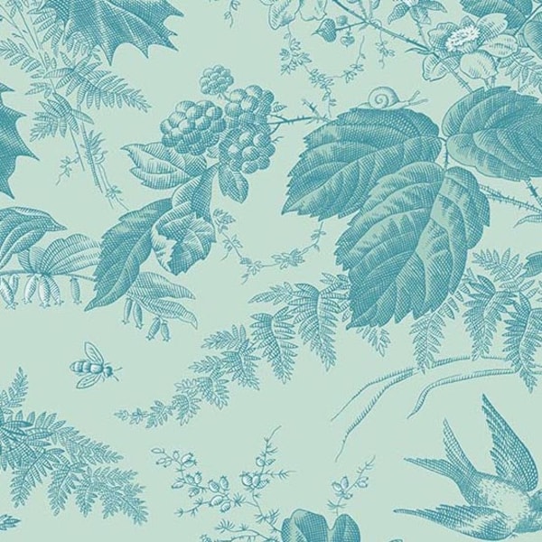 Light Blue Toile Fabric Etsy