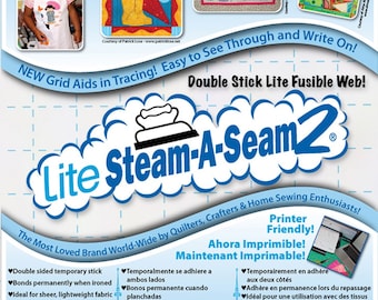 Lite Steam A Seam 2 Double Stick Fusible Web - 5 Sheets 9 x 12 inches - Printer Friendly for Sewing Quilting Applique Craft Projects 5417WNN