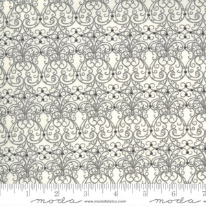 Boudoir Fabric - Half Yard - Moda Fabric Off White Cream with Swirly Design Cotton Quilt Fabric Basicgrey Basic Grey Neutral Fabric 30653 18