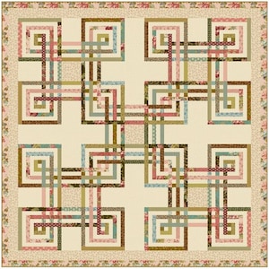 Slip Knot Quilt Kit - Edyta Sitar Fabric Laundry Basket Quilts Primrose Fabric Collection Andover - Pattern and Fabrics for Top LBQ-1364-K