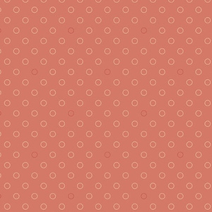 May include: A seamless pattern featuring a repeating design of small, open circles. The circles are a light beige color and are evenly spaced across a muted coral-colored background. This design is suitable for various applications, including fabric or wallpaper.