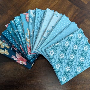Blue Lighthouse Fabric Bundle of 14 fabrics - Edyta Sitar Fabric Andover Laundry Basket Quilts - Choose Fat Quarter or Half Yard Collection