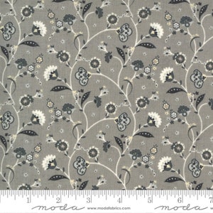 Boudoir Fabric - Half Yard - Moda Fabric Salon Vine Gray Grey Cotton Quilt Fabric Basicgrey Basic Grey Neutral Collection 30651 13