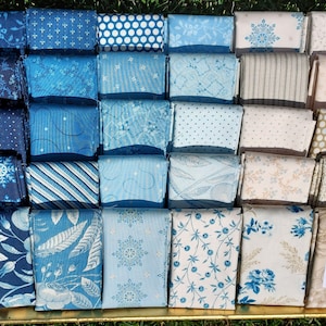 Blue Escape Fat Quarter Fabric Bundle - Andover Fabric- Edyta Sitar Laundry Basket Quilts Blue and White Fabric Collection Set of 30 Fabrics