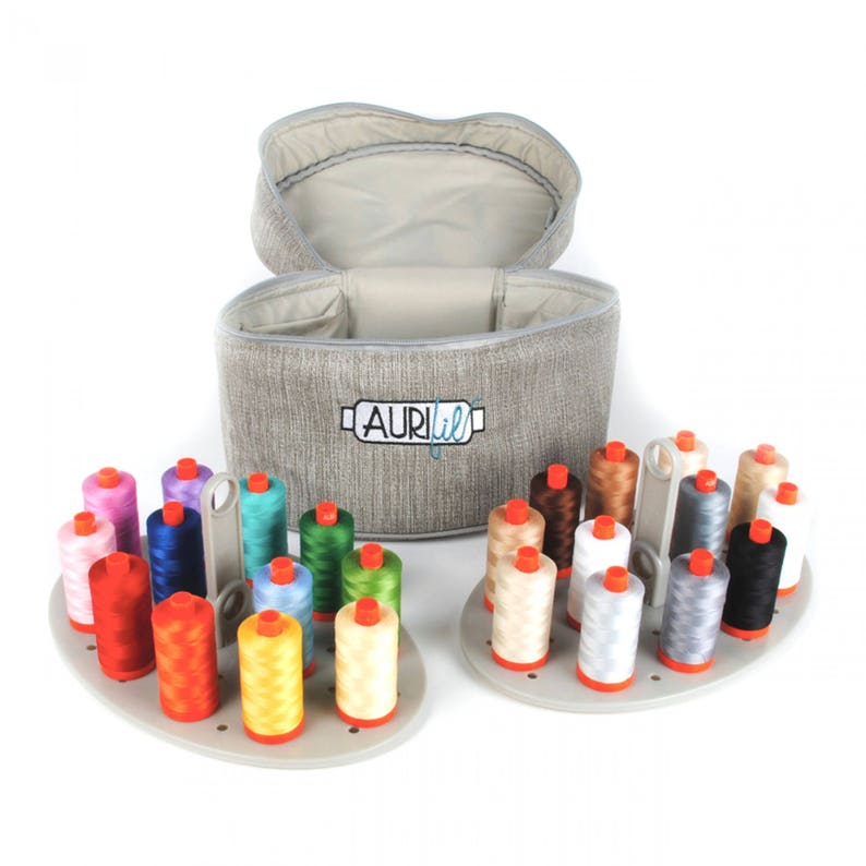 Aurifil Thread Assorted Colors Limited Edition Train Case 24 x 50wt spools 1422yds each Sewing Thread Applique Thread Quilting Thread