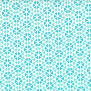 Hubba Hubba - Floral Diamond Geometric Turquoise and Teal Blues by Me & My Sister Designs Modern Quilting Fabric Moda - 1/2 Yard  2221414