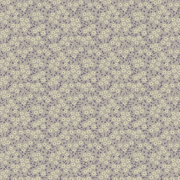 Reminiscence Fabric - Half Yard - Purple with Off White Cream Baby Breath Flowers Floral Design Cotton Quilt Fabric Andover Fabric A-337-P