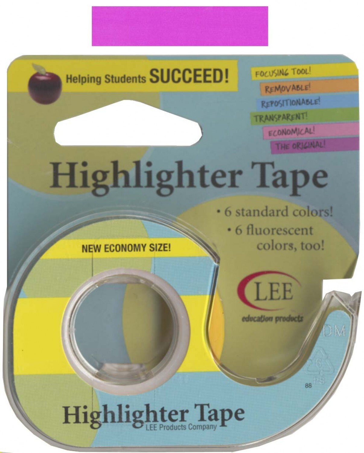 Removable Highlighter Tape 1/2in X 20yds Fluorescent Pink for Marking Lines on Quilting Rulers