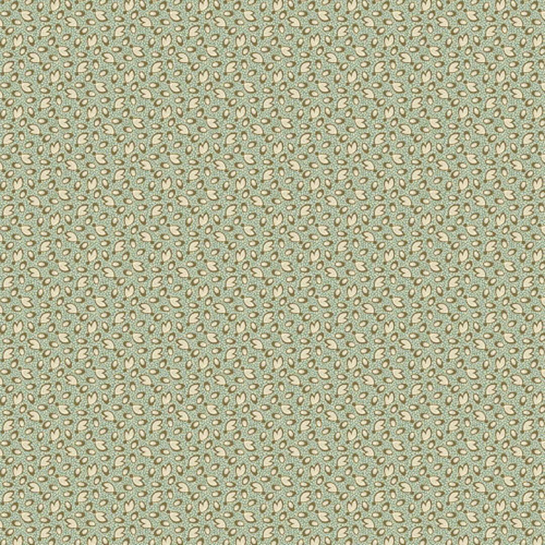 Key West Fabric Half Yard Green With Cream Small Leaf Design Di Ford ...