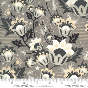Boudoir Fabric -Half Yard- Moda Fabric Gray Large Floral Print Flowers Cotton Quilt Fabric Basicgrey Basic Grey Neutral Fabric 30650 13