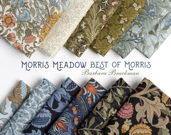 William Morris Meadow Fabric - Fat Quarter bundle - Moda Fabric reproduction fabric cotton quilt fabric - Fat Quarter Bundle of 33 Fabrics