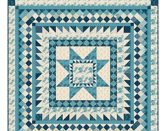 Maze Quilt Pattern - Edyta Sitar Laundry Basket Quilts Andover using Royal Blue Fabrics Quilt Pattern LBQ-0757-P