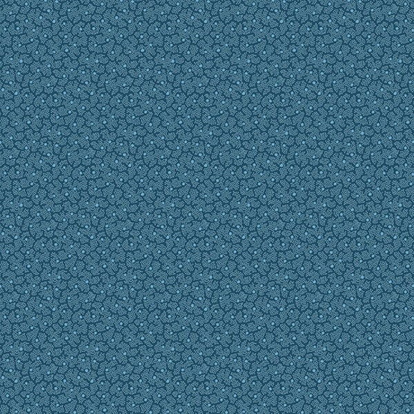 Fountain Blue Fabric - Half Yard - Dot Maze Coral Design Teal Blue with Small Dots Laundry Basket Quilts Cotton Andover Fabric A-314-B