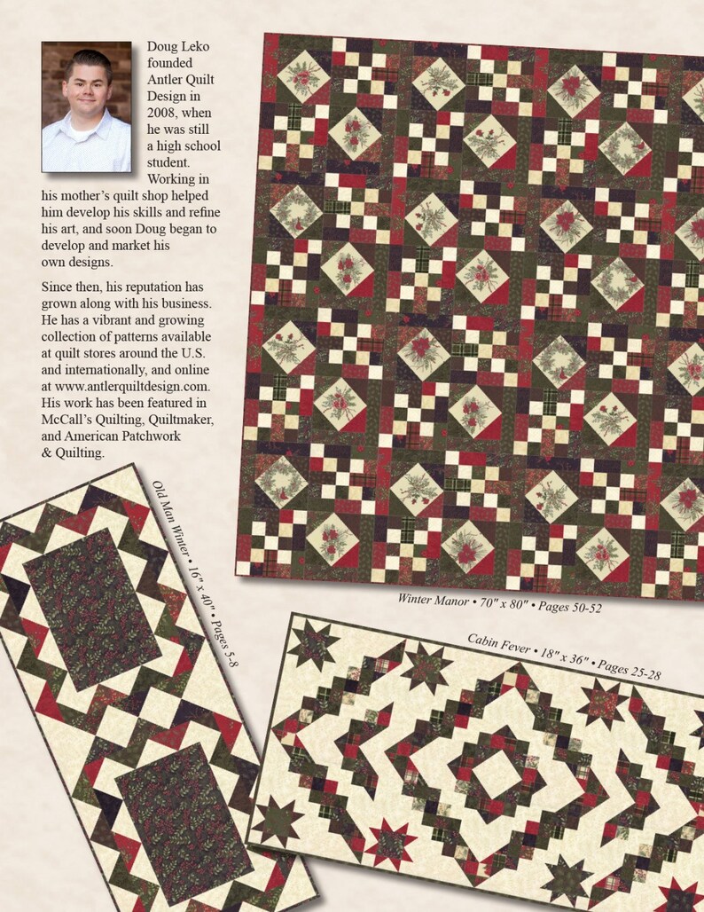 Winter Manor Quilt Book Doug Leko for Antler Quilt Designs Etsy
