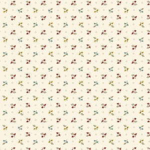 Nanas Flower Garden Fabric - Half Yard - Cream Off White Small Leaves Leaf Flowers Floral Andover Cotton Quilt Fabric Max & Louise A-9536-L