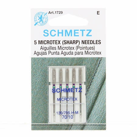 Schmetz Sharp Microtex Machine Needles Size 70/10
