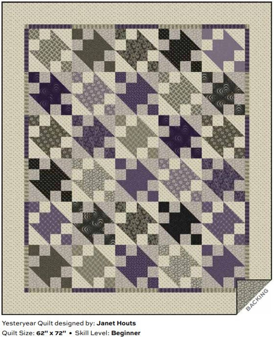 Reminiscence Quilt Kit Andover Fabric Black Purple and Etsy