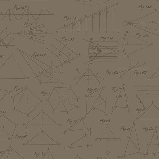 Color Theory Fabric - Half Yard - Engineering Math Science Diagram Modern Fabric Taupe Brown Tonal Andover Quilt Mask Fabric A-9152-N