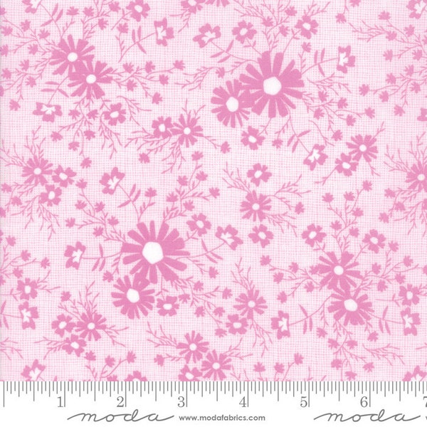 Sunnyside Up Fabric - Moda Fabric - Half Yard- Corey Yoder Fuchsia Pink Purple Daisy Flowers White Modern Fabric Small Scale Print 29054 19
