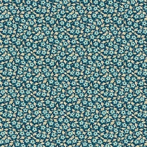 Royal Blue Fabric - Half Yard - Andover - Flower Patch Deep Sea Blue with Light Blue Fabric Edyta Sitar Laundry Basket Quilts A-9178-B