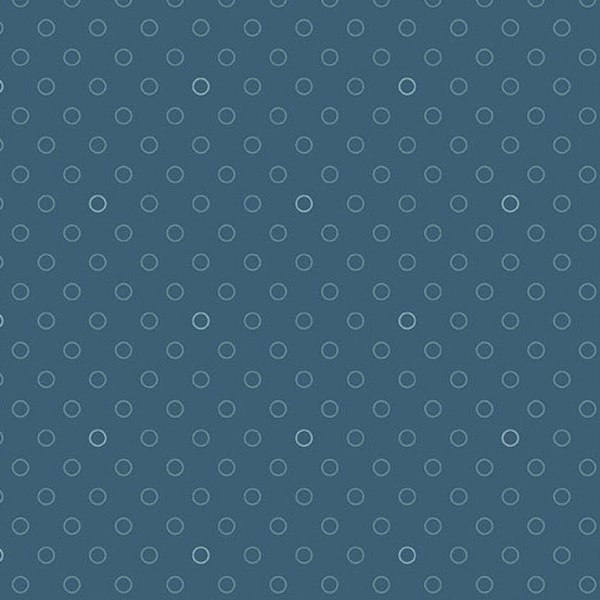 Spots & Dots Fabric - Andover - Half Yard - Cream Circles Dots Bubbles on Blueberry Dark Blue Edyta Sitar Laundry Basket Quilts A-8515-B2