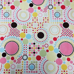 Alexander Henry Light Bright Fabric - 10 YARDS - Modern Polka Dots on Cream Off White Fabric Cotton Quilt Fabric Face Mask Fabric OOP HTF