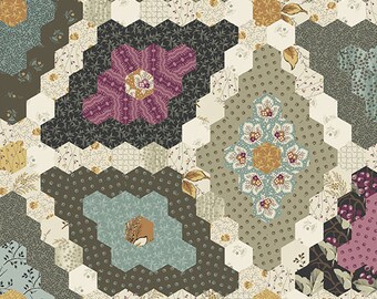 Primrose Botanical Beauty Coffee - Edyta Sitar - PER QUARTER METRE Primrose Botanical Beauty Coffee - Edyta Sitar - PER QUARTER METRE