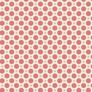 Anna Fabric - Half Yard- Andover - Lady Bug - Pink Polka Dots on Cream Off White Shirting Fabric Edyta Sitar Laundry Basket Quilts A-9356-LE