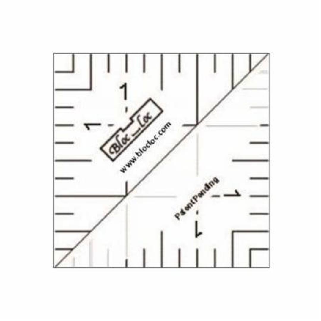 Bloc Loc 1.5 Inch Half Square Triangle Tool Quilting Notions Ruler Rotary  Cutter Ruler HST 15 Make Accurate Half Square Triangles Easily 