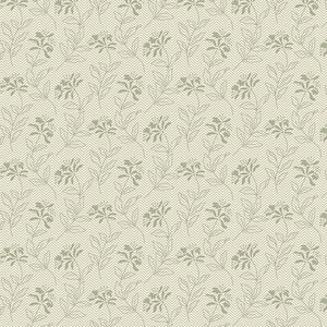 Bed of Roses Fabric - Andover Fabric- Half Yard - Sage Floral in Greige Grays Floral Edyta Sitar Laundry Basket Quilts Fabric A-8990-TL