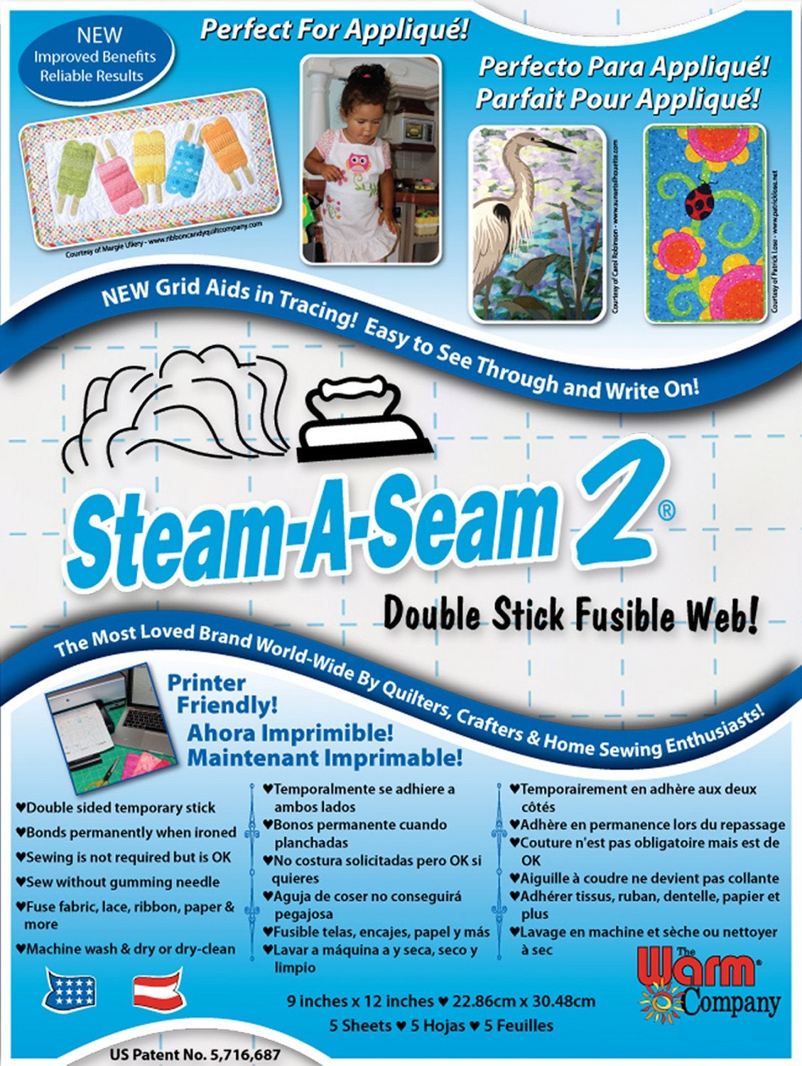 Lite Steam-A-Seam 2 Fusible Sheets